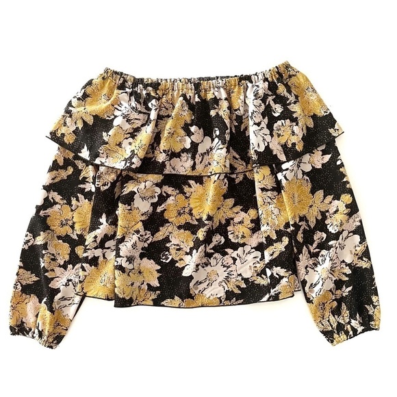 WILFRED | Morel Floral Off Shoulder Blouse Size XS Aritzia - Picture 2 of 10